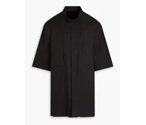 Oversized stretch-cotton shirt - Black