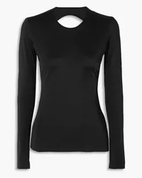 Norma Kamali Open-back stretch-satin jersey top - Black Black