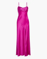 NICHOLAS Aurelia gathered silk-satin maxi dress - Purple Purple