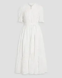 Diane von Furstenberg Kramer tiered broderie anglaise cotton midi dress - White White