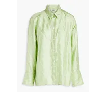 Cayetana printed silk-twill shirt - Green