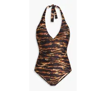 Rimini tiger-print swimsuit - Brown
