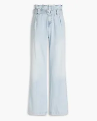 7 for all mankind Belted high-rise wide-leg jeans - Blue Blue