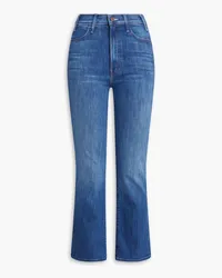 Mother Hustler cropped high-rise flared jeans - Blue Blue