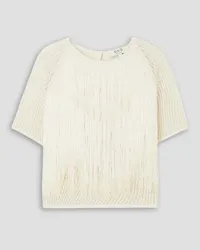 Sea Pari fringed open-knit cotton top - White White