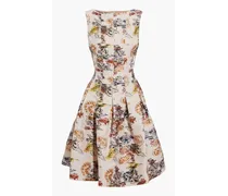 Pleated jacquard mini dress - Multicolor