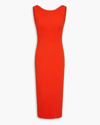 Enza Costa Ribbed jersey midi dress - Red Red