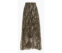 Jalvy leopard-print fil coupé silk-blend midi wrap skirt - Animal print