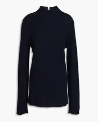 Giorgio Armani Waffle-knit wool and cashmere-blend turtleneck sweater - Blue Blue