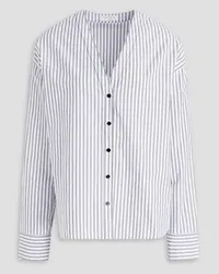 Sandro Striped cotton-poplin shirt - White White