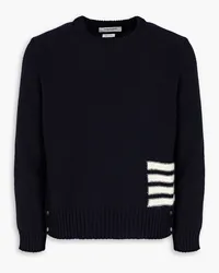 Thom Browne Striped wool and mohair-blend sweater - Blue Blue