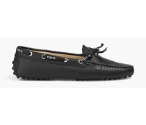 Heaven Lacetto pebbled-leather loafers - Black