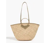 Amily studded straw tote - Neutral