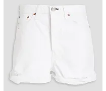 Maya distressed denim shorts - White