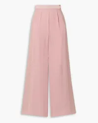 Taller Marmo Palm Beach satin-trimmed crepe wide-leg pants - Pink Pink