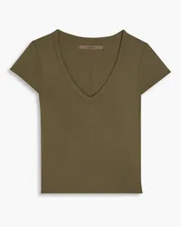 Enza Costa Pima cotton-jersey T-shirt - Green Green