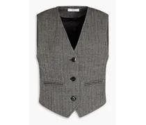 Herringbone wool vest - Black