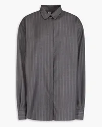 Totême Pinstriped wool-twill shirt - Gray Gray