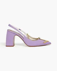 Zimmermann Embellished canvas slingback pumps - Purple Purple