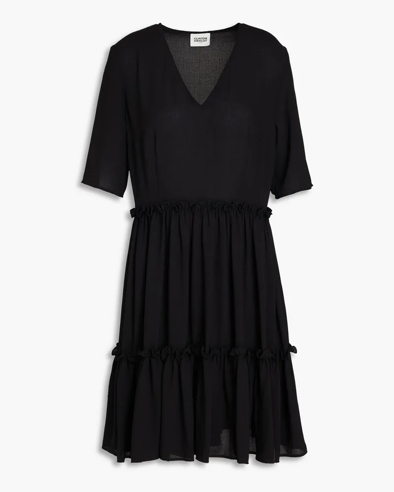 Claudie Pierlot Ruffled crepe mini dress - Black Black