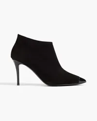 Giuseppe Zanotti Greek patent-leather paneled suede ankle boots - Black Black