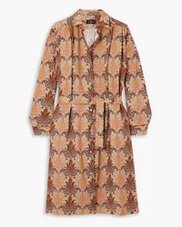 Etro Belted printed wool and silk-blend twill midi shirt dress - Neutral Neutral