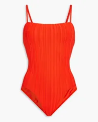 Solid and Striped Ribbed swimsuit - Red Red