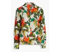 Alice Olivia - Eloise floral-print silk crepe de chine blouse - Green