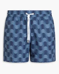 Frescobol Carioca Copa short-length printed swim shorts - Blue Blue