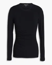 James Perse Ruched jersey top - Black Black