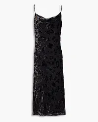 Rag & Bone Nicola draped devoré-velvet slip dress - Black Black