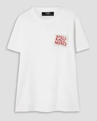 Stella McCartney Ed Curtis embroidered cotton-jersey T-shirt - White White