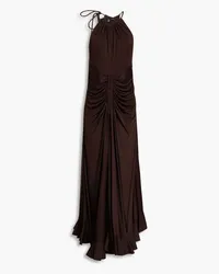 Proenza Schouler Cutout ruched jersey maxi dress - Brown Brown