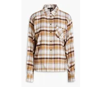 Checked flannel shirt - Brown