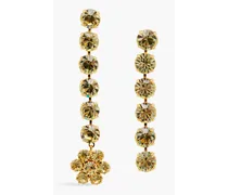Gold-plated crystal earrings - Metallic