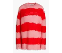 Kalia distressed striped intarsia-knit sweater - Pink