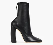 Patti stretch-leather ankle boots - Black