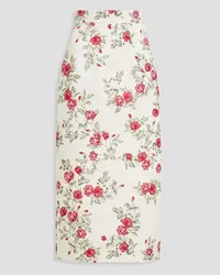 EMILIA WICKSTEAD Lorinda floral-print satin midi skirt - White White