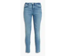 Le High Skinny frayed mid-rise skinny jeans - Blue