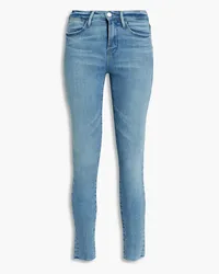 Frame Denim Le High Skinny frayed mid-rise skinny jeans - Blue Blue