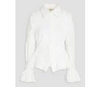 Hallow cotton-poplin peplum shirt - White