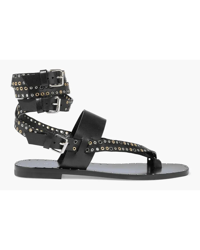 IRO Joki eyelet-embellished leather sandals - Black Black