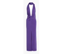 Alice Olivia - Resse twist-front draped jersey gown - Purple