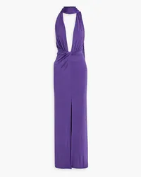 Alice + Olivia Alice Olivia - Resse twist-front draped jersey gown - Purple Purple