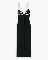 Mara Hoffman Sasha piped ribbed cotton-blend midi dress - Black Black