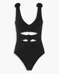 Magda Butrym Appliquéd cutout stretch-jersey bodysuit - Black Black