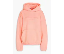 Embroidered fleece hoodie - Orange