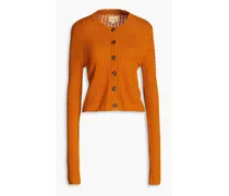 Mati cable-knit wool and cashmere-blend cardigan - Yellow
