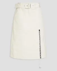 3.1 phillip lim Belted lace-up cotton-gabardine skirt - White White