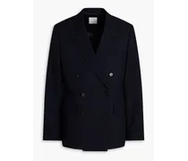 Double-breasted wool suit jacket - Blue